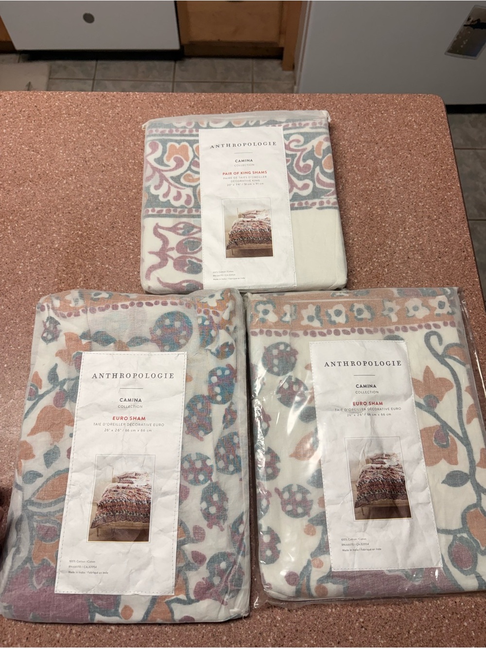 NIP Anthropologie Camina Euro Shams Set of 4 RARE Discontinued Floral